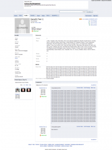 MySpace Facebook layout screenshot